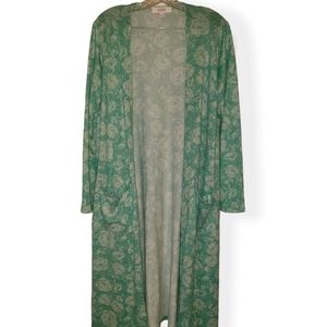 Lularoe Mint Rose Print Sarah L